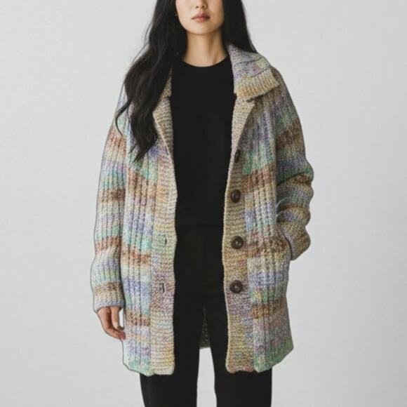 Free People Rainbow Cardigan Sweater - Picture 1 of 7